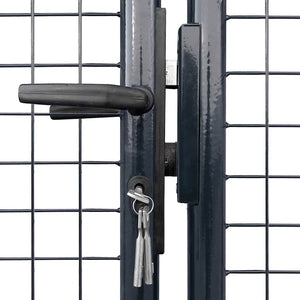 Maschen-Gartentor verzinkter Stahl 300 x 75 cm Grau