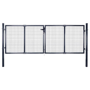 Maschen-Gartentor verzinkter Stahl 300 x 100 cm Grau