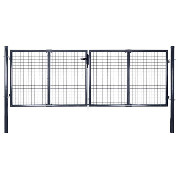 Maschen-Gartentor verzinkter Stahl 300 x 100 cm Grau