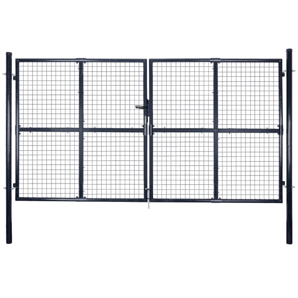 vidaXL Mesh Garden Gate Galvanised Steel 300 x 150 cm Grey