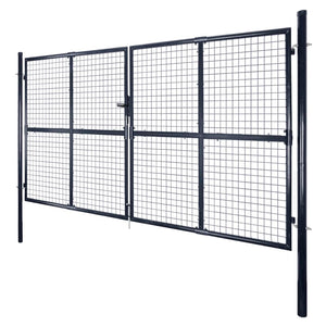 Maschen-Gartentor verzinkter Stahl 300 x 150 cm Grau
