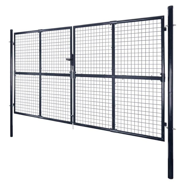 Maschen-Gartentor verzinkter Stahl 300 x 150 cm Grau