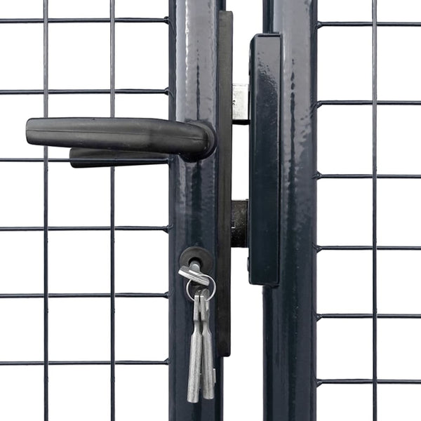 Maschen-Gartentor verzinkter Stahl 300 x 150 cm Grau