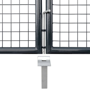 Maschen-Gartentor verzinkter Stahl 300 x 150 cm Grau