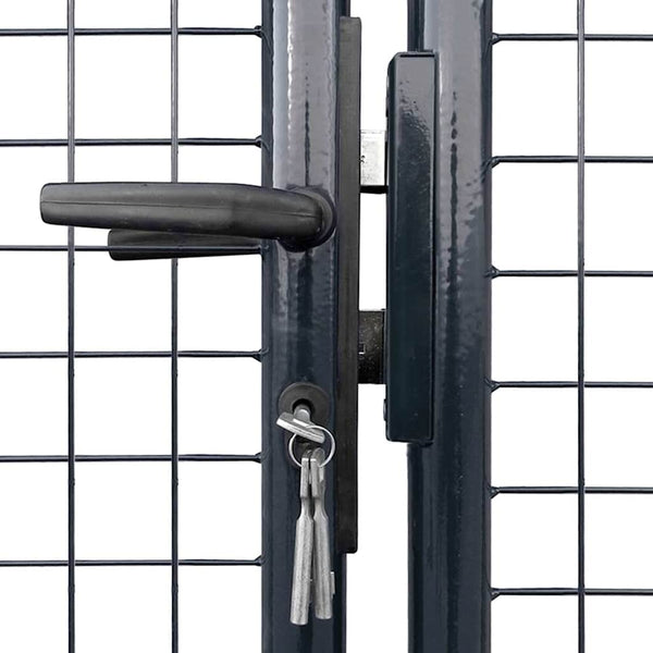 Maschen-Gartentor verzinkter Stahl 300 x 175 cm Grau