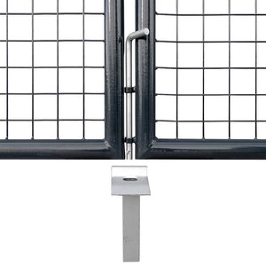 Maschen-Gartentor verzinkter Stahl 300 x 175 cm Grau