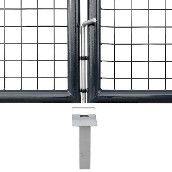 Maschen-Gartentor verzinkter Stahl 300 x 175 cm Grau