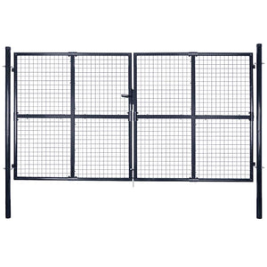Maschen-Gartentor verzinkter Stahl 300 x 200 cm Grau