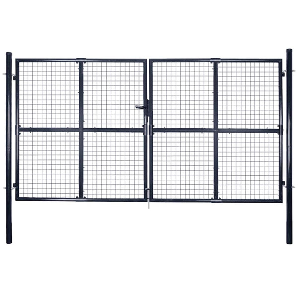 Maschen-Gartentor verzinkter Stahl 300 x 200 cm Grau