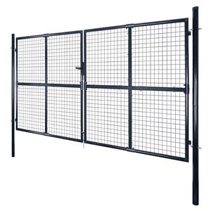 Maschen-Gartentor verzinkter Stahl 300 x 200 cm Grau