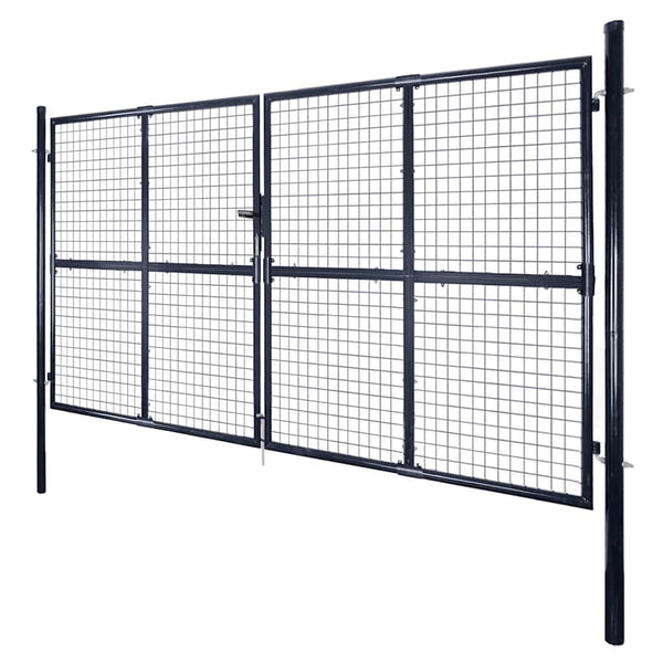 Maschen-Gartentor verzinkter Stahl 300 x 200 cm Grau