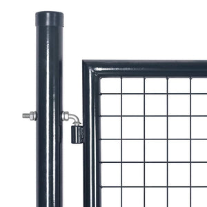 Maschen-Gartentor verzinkter Stahl 300 x 200 cm Grau