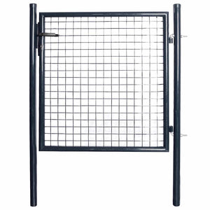 Maschen-Gartentor verzinkter Stahl 100 x 100 cm Grau