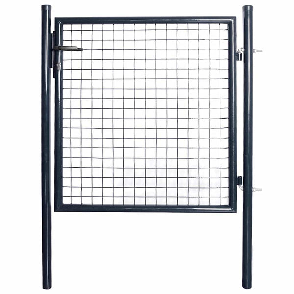 Maschen-Gartentor verzinkter Stahl 100 x 100 cm Grau