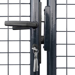 Maschen-Gartentor verzinkter Stahl 400 x 175 cm Grau