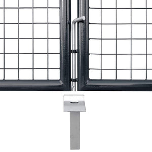 Maschen-Gartentor verzinkter Stahl 400 x 175 cm Grau