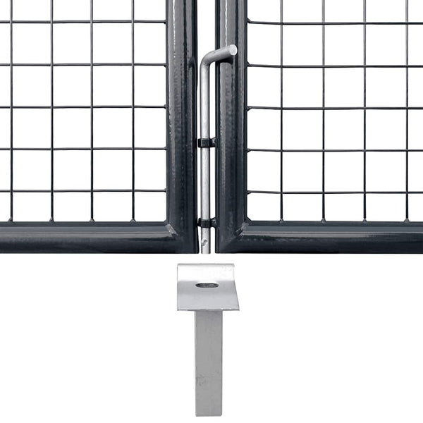 Maschen-Gartentor verzinkter Stahl 400 x 200 cm Grau