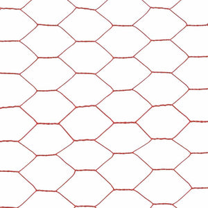 Drahtzaun Stahl mit PVC-Beschichtung 25x1,2 m Rot