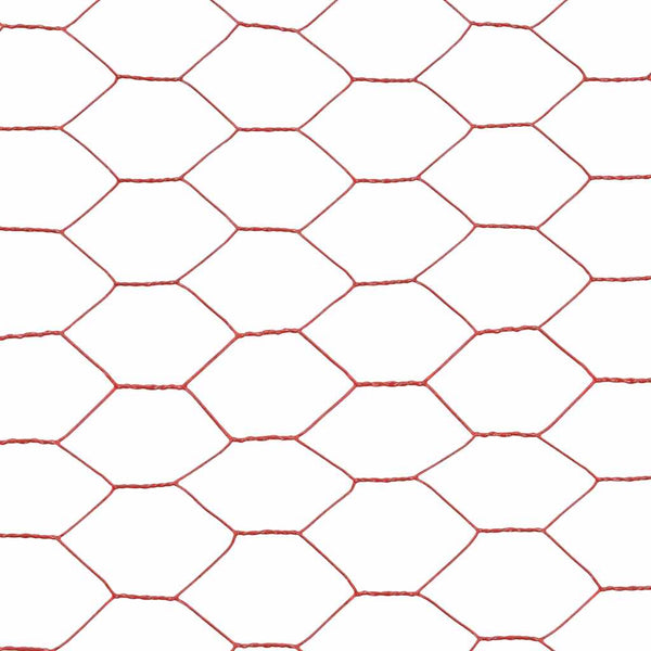 Drahtzaun Stahl mit PVC-Beschichtung 25x1,2 m Rot