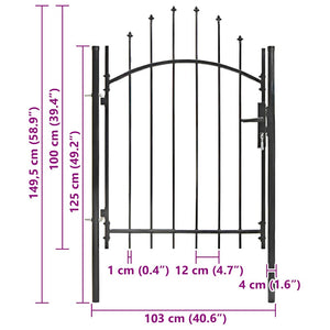 Gartentor Woerden Stahl 1x1 m Schwarz