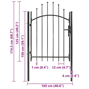 Gartentor Woerden Stahl 1x1,25 m Schwarz