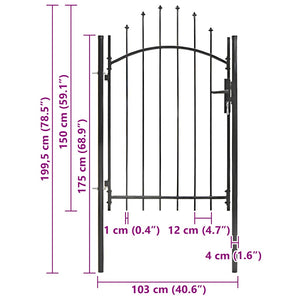 Gartentor Woerden Stahl 1x1,5 m Schwarz