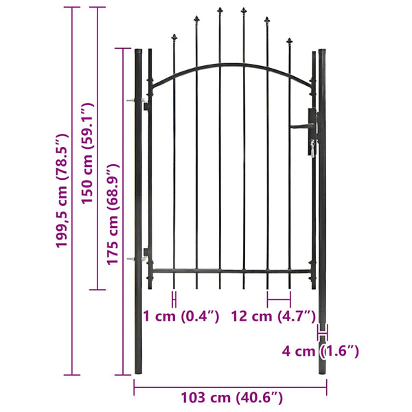 Gartentor Woerden Stahl 1x1,5 m Schwarz