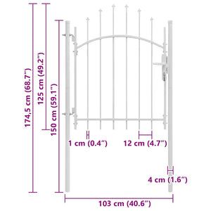 Gartentor Woerden Stahl 1x1,25 m Weiß