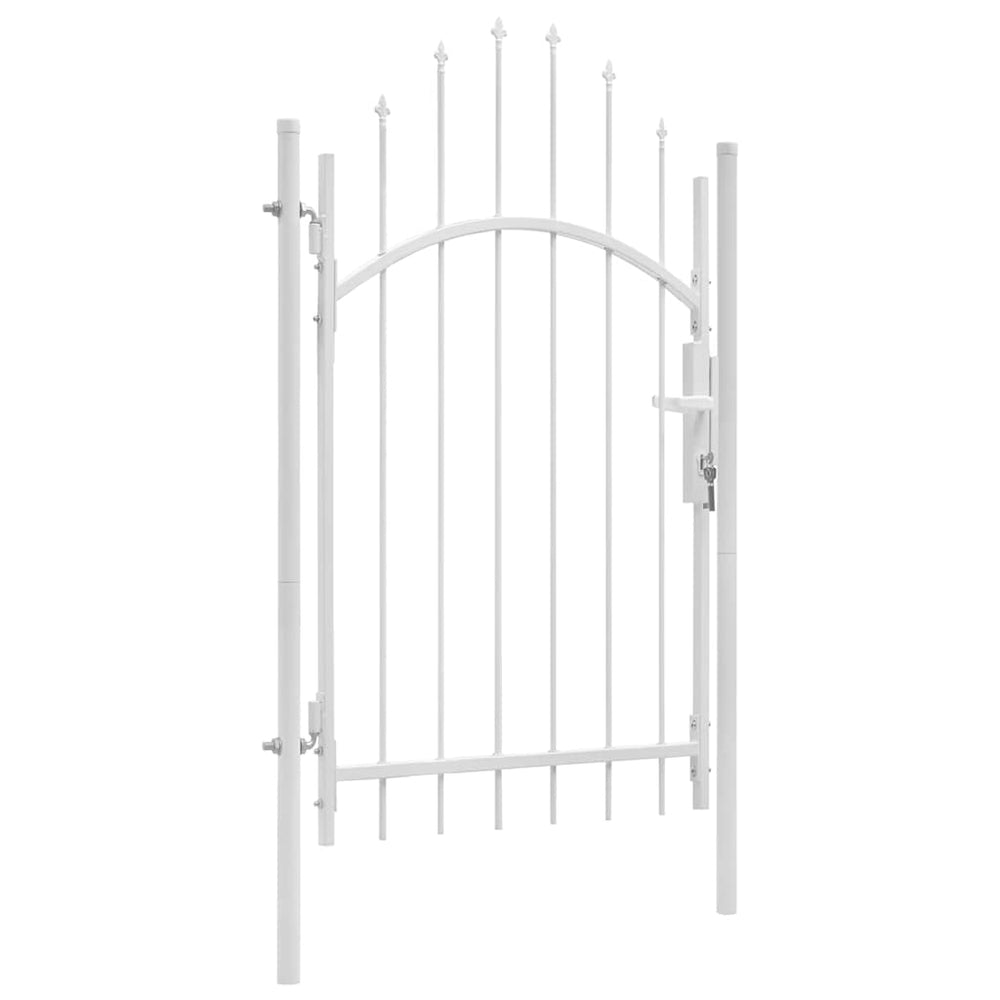 vidaXL Garden Gate Woerden Steel 1x2.45 m White