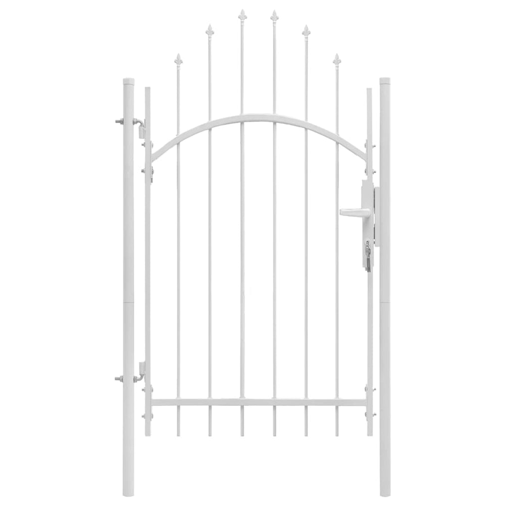 vidaXL Garden Gate Woerden Steel 1x2.45 m White