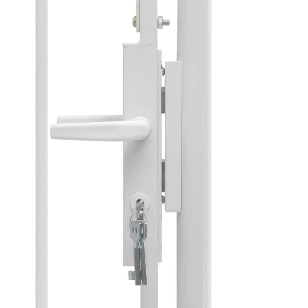 Gartentor Woerden Stahl 1x2,45 m Weiß