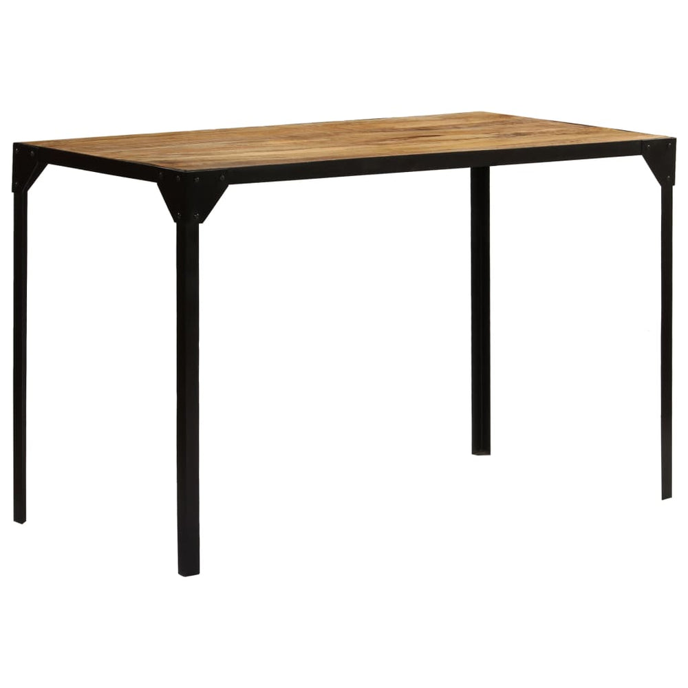 vidaXL Table de salle à manger Bois de manguier massif brut et acier 120 cm