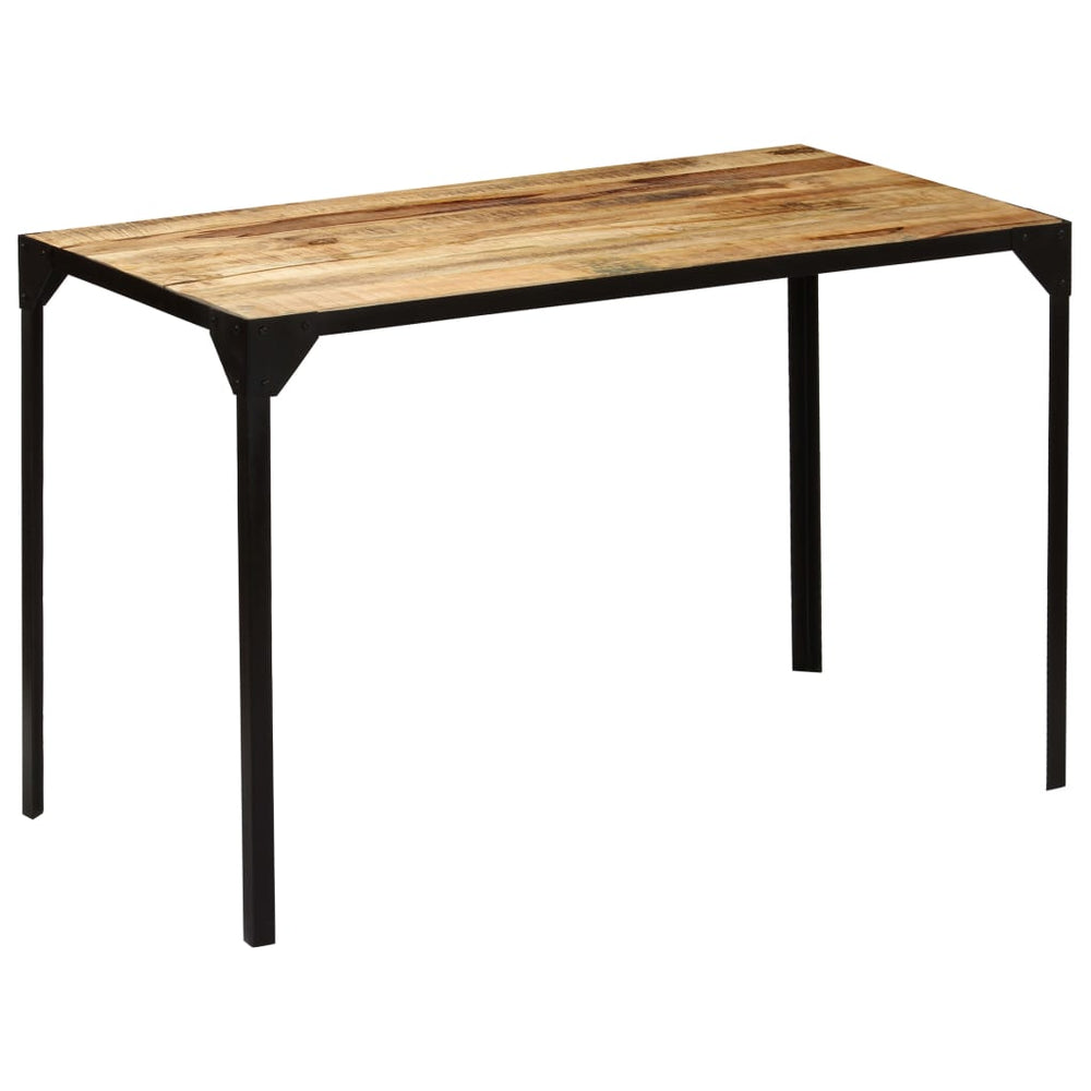 vidaXL Table de salle à manger Bois de manguier massif brut et acier 120 cm