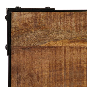 Esstisch Raues Massives Mangoholz und Stahl 120 cm