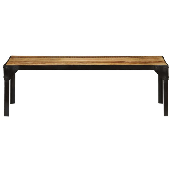 Couchtisch Raues Massives Mangoholz und Stahl 110 cm
