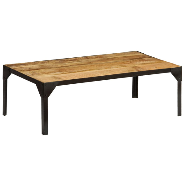 Couchtisch Raues Massives Mangoholz und Stahl 110 cm