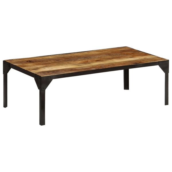 Couchtisch Raues Massives Mangoholz und Stahl 110 cm