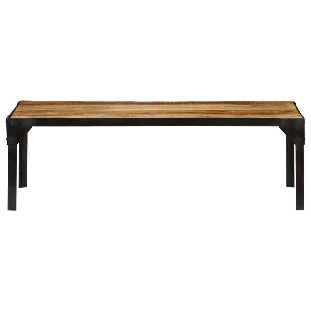 vidaXL Table basse en bois de manguier massif brut et acier 110 cm