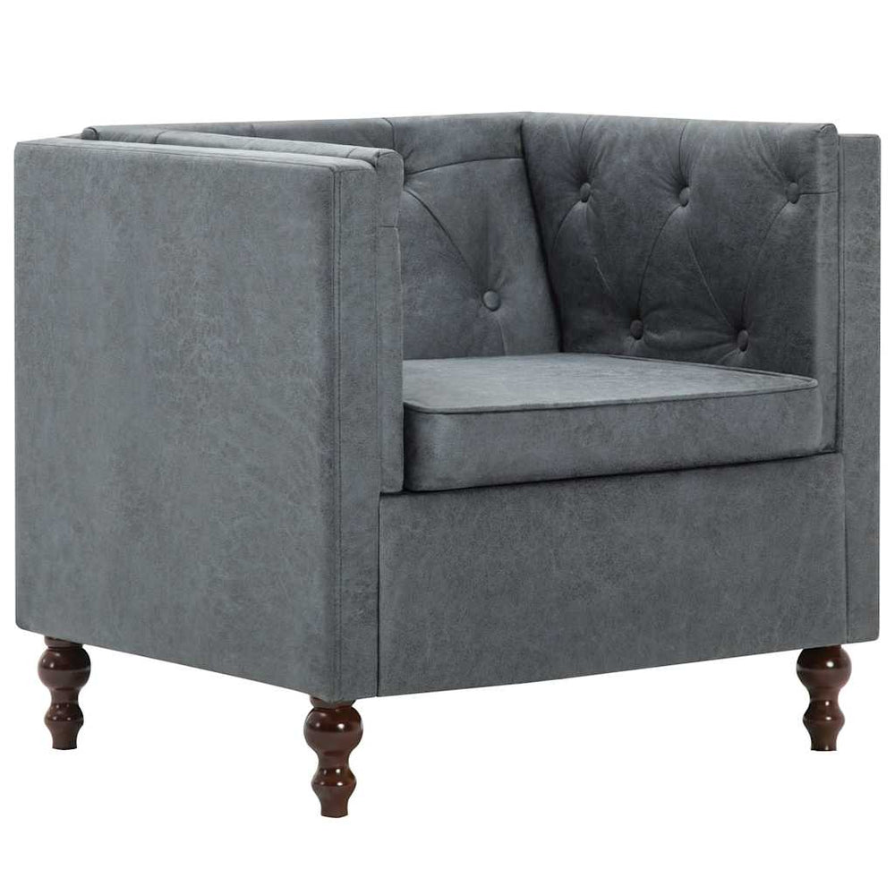 vidaXL Armchair Grey Fabric
