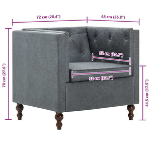 vidaXL Armchair Grey Fabric
