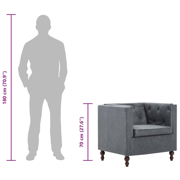 vidaXL Armchair Grey Fabric