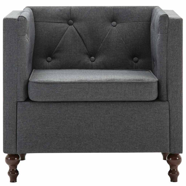 vidaXL Fauteuil Gris foncé Tissu