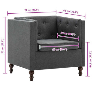vidaXL Fauteuil Gris foncé Tissu