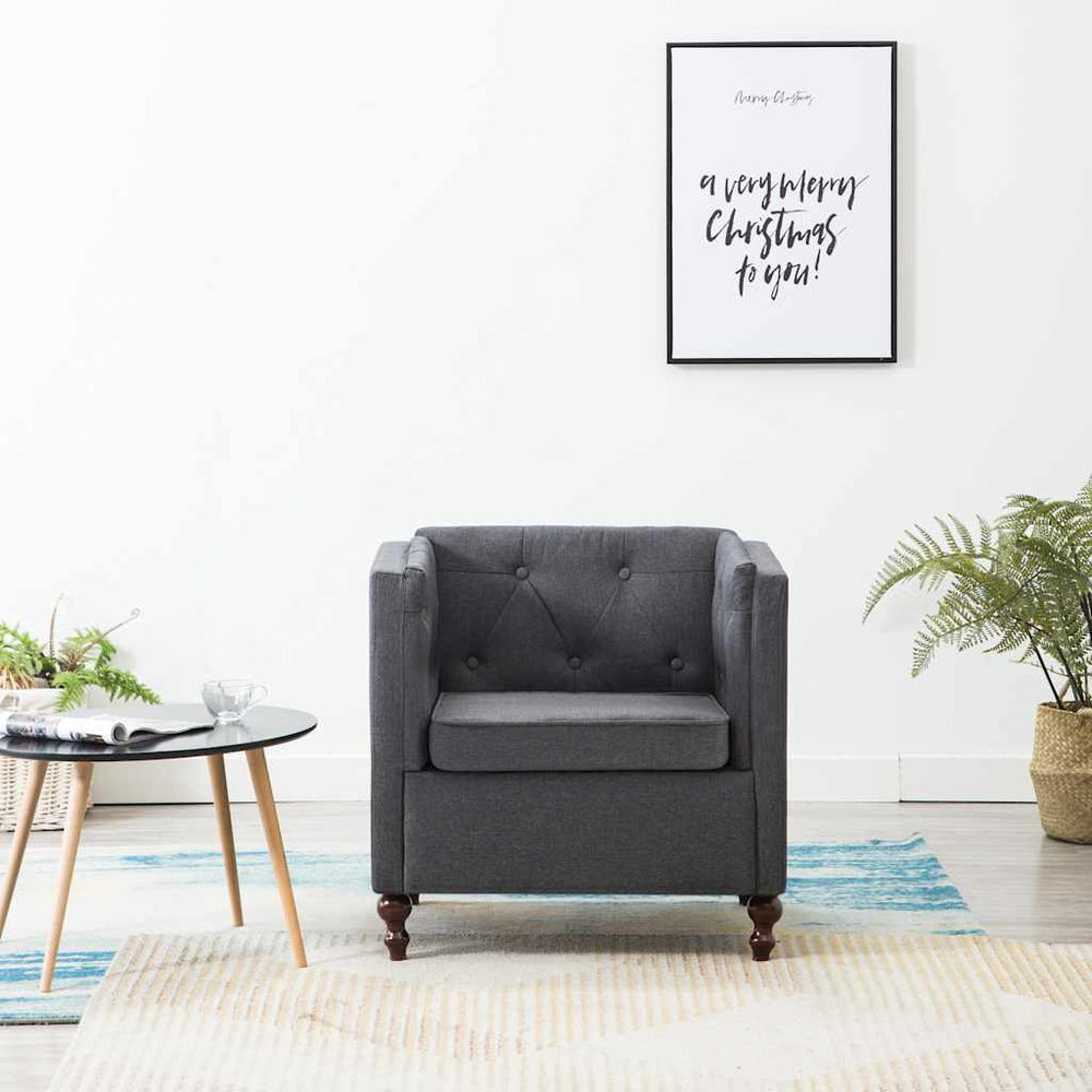 vidaXL Armchair Dark Grey Fabric