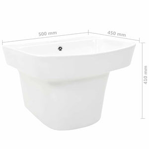 Waschbecken Weiß 50 x 45 x 41 cm Glasierte Keramik