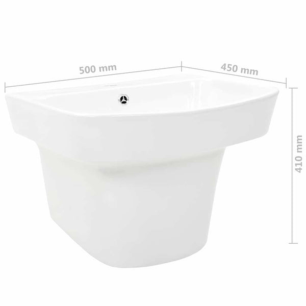 Waschbecken Weiß 50 x 45 x 41 cm Glasierte Keramik