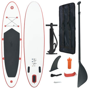 Aufblasbares Stand Up Paddle Board Set Rot/Weiß