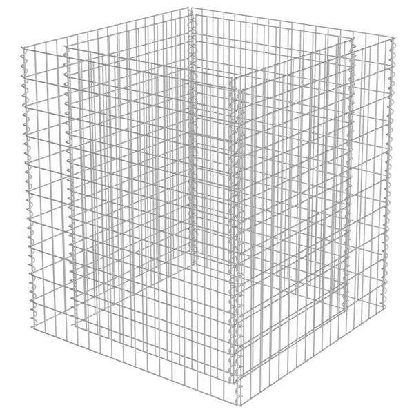 Gabionen-Hochbeet Verzinkter Stahl 90×90×100 cm
