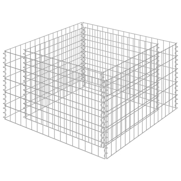 Gabionen-Hochbeet Verzinkter Stahl 90×90×50 cm