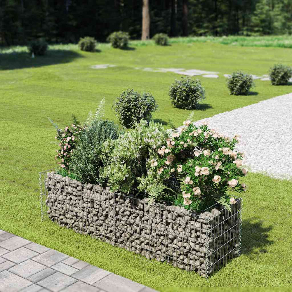 Gabionen-Hochbeet Verzinkter Stahl 180×50×50 cm